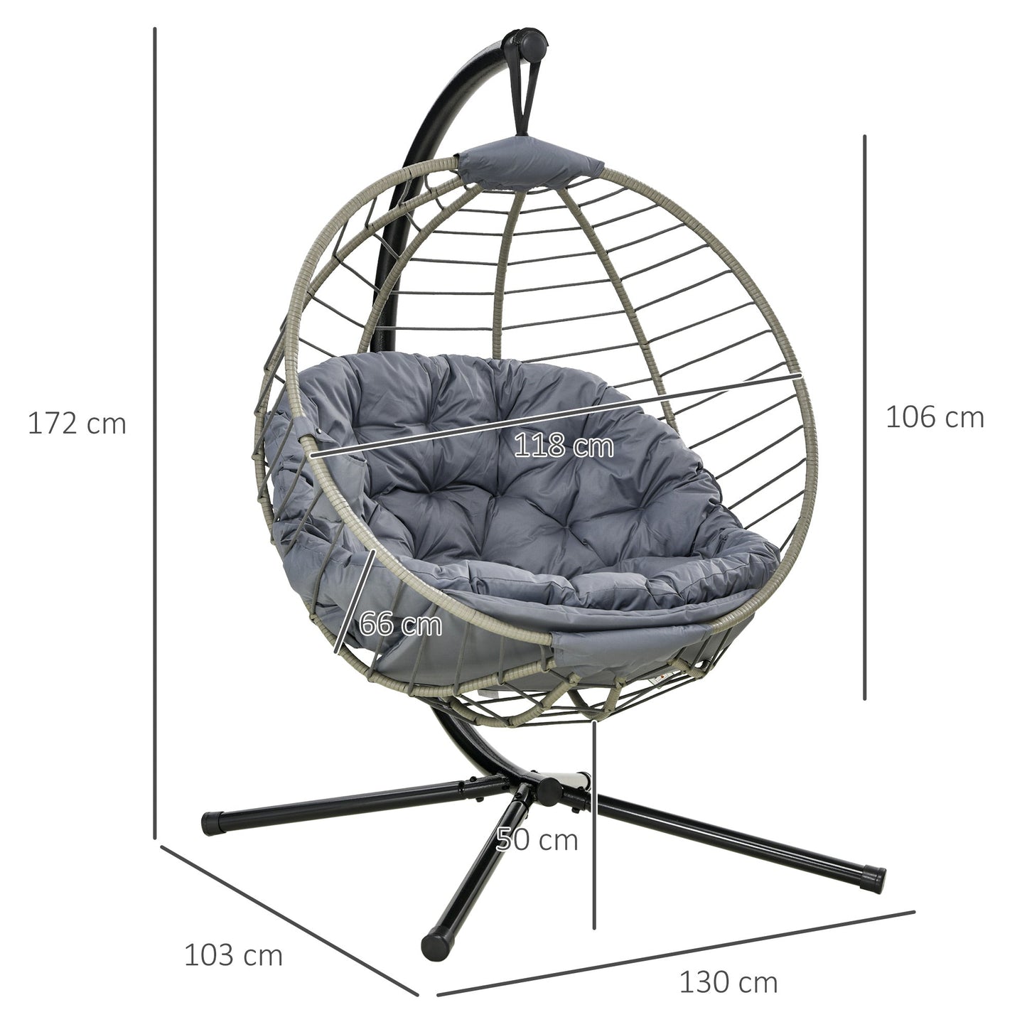 Outsunny PE Rattan Swing Chair