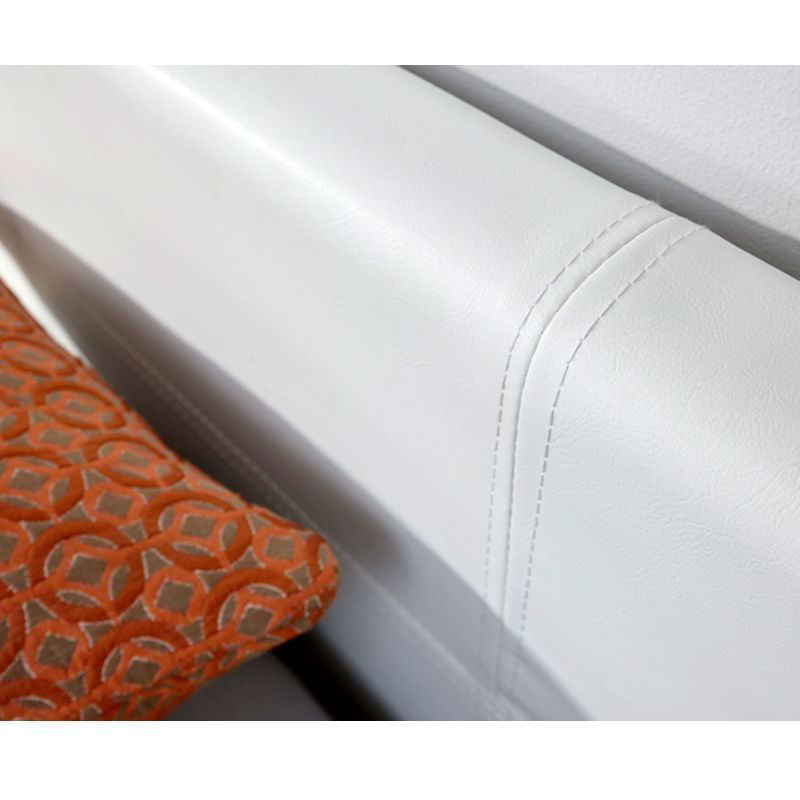 Winston Single Ottoman Bed Faux Leather White 3 x 7ft