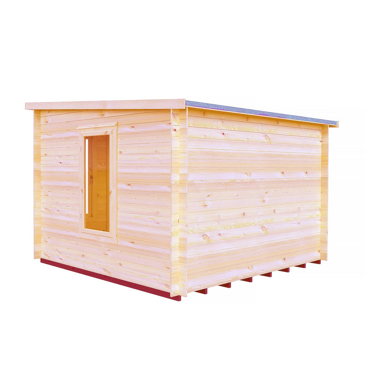 Shire Emneth 9' 9" x 9' 9" Pent Log Cabin - Premium 19mm Cladding Log Clad