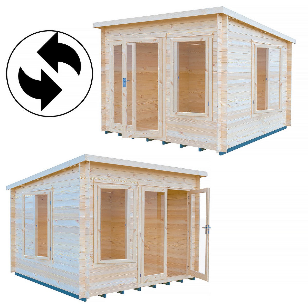 Shire Emneth 9' 9" x 9' 9" Pent Log Cabin - Premium 19mm Cladding Log Clad