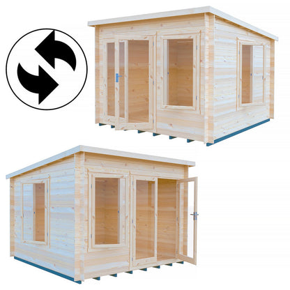Shire Emneth 9' 9" x 9' 9" Pent Log Cabin - Premium 19mm Cladding Log Clad