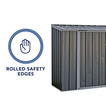 Absco 2' 6" x 7' 4" Pent Bike Store Steel Grey - Premium