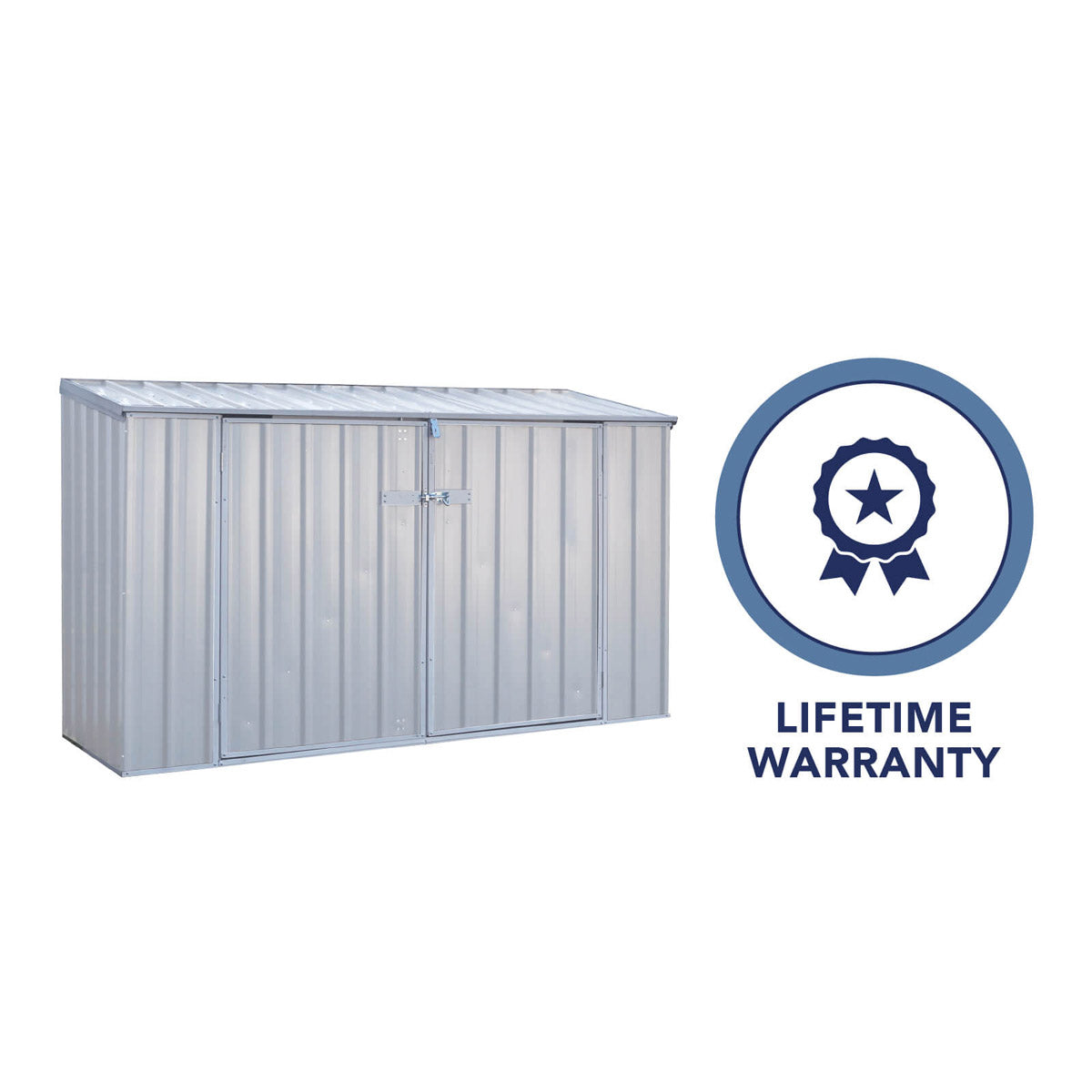 Absco 2' 6" x 7' 4" Pent Bike Store Steel Natural - Premium