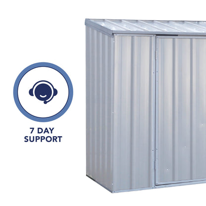 Absco 2' 6" x 7' 4" Pent Bike Store Steel Natural - Premium