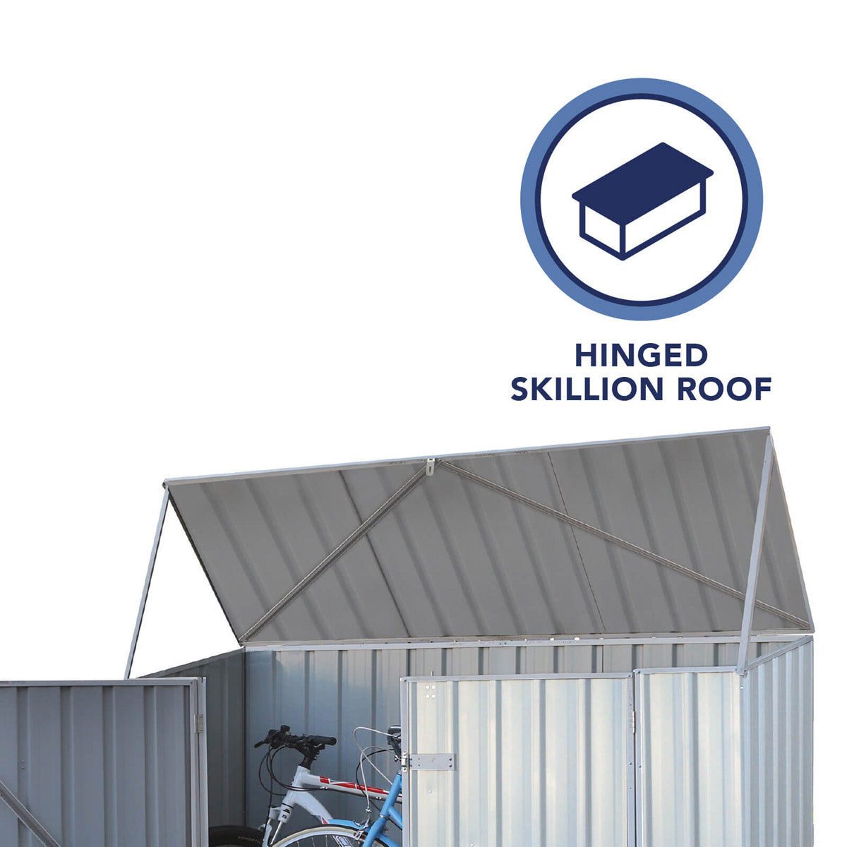 Absco 2' 6" x 7' 4" Pent Bike Store Steel Natural - Premium