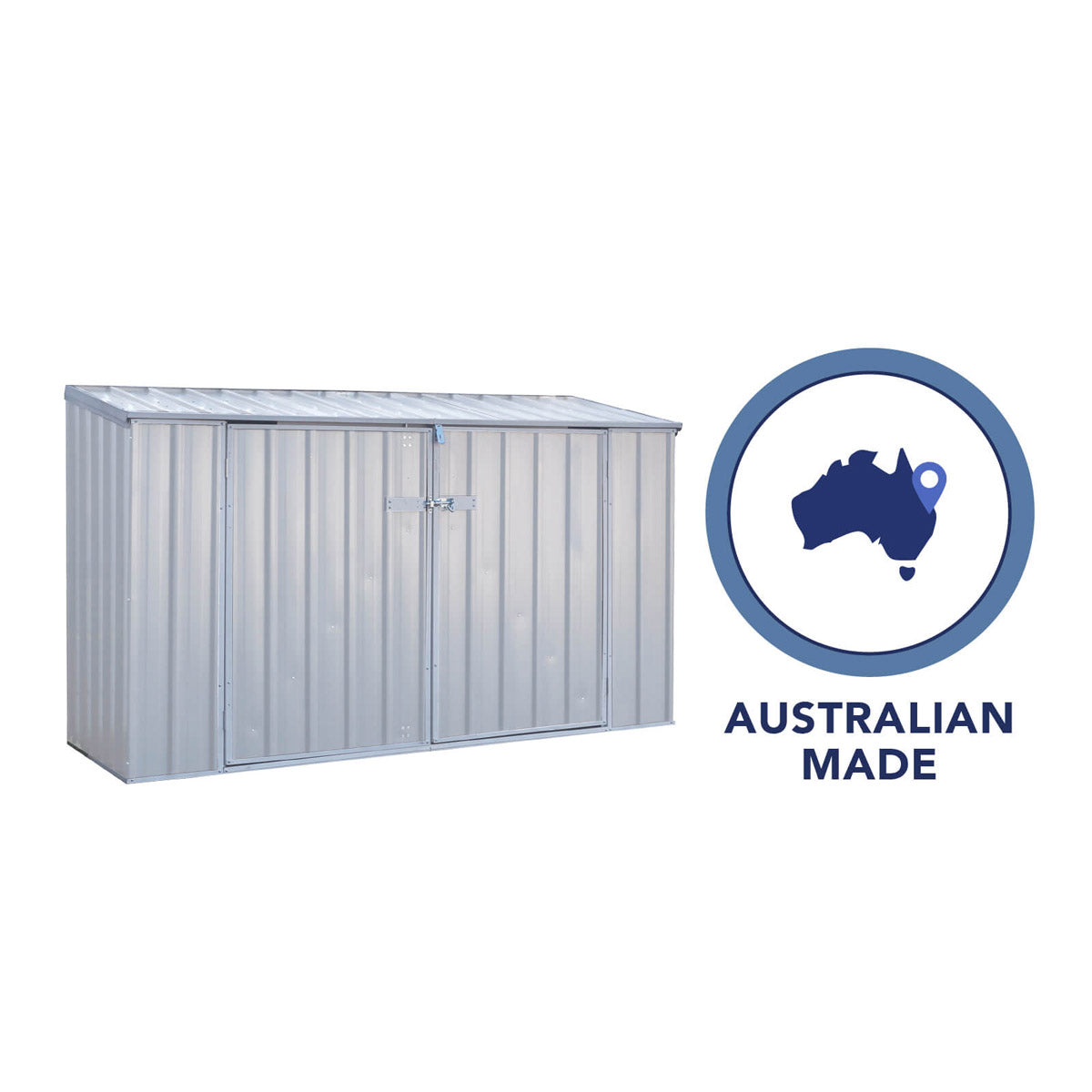 Absco 2' 6" x 7' 4" Pent Bike Store Steel Natural - Premium