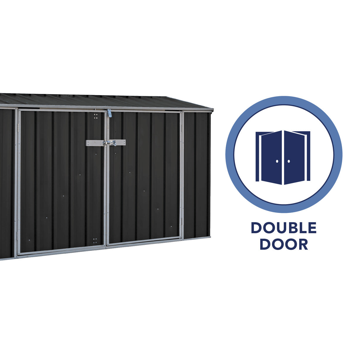 Absco 2' 6" x 7' 4" Pent Bike Store Steel Dark Grey - Premium