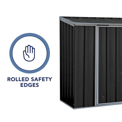 Absco 2' 6" x 7' 4" Pent Bike Store Steel Dark Grey - Premium