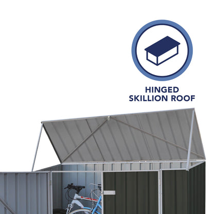 Absco 2' 6" x 7' 4" Pent Bike Store Steel Dark Grey - Premium