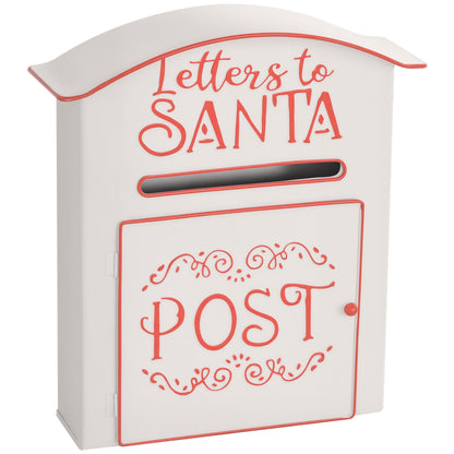 Postbox Christmas Decoration White & Red - 30.5cm