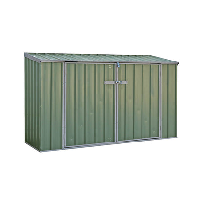 Absco 2' 6" x 7' 4" Pent Bike Store Steel Green - Premium