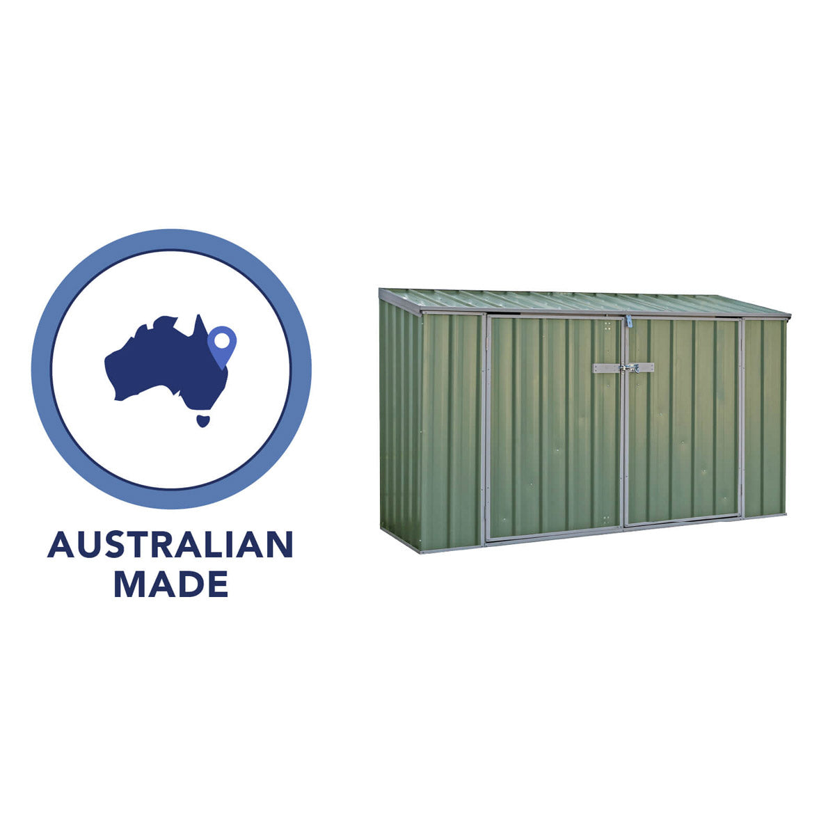 Absco 2' 6" x 7' 4" Pent Bike Store Steel Green - Premium