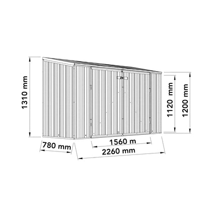 Absco 2' 6" x 7' 4" Pent Bike Store Steel Green - Premium