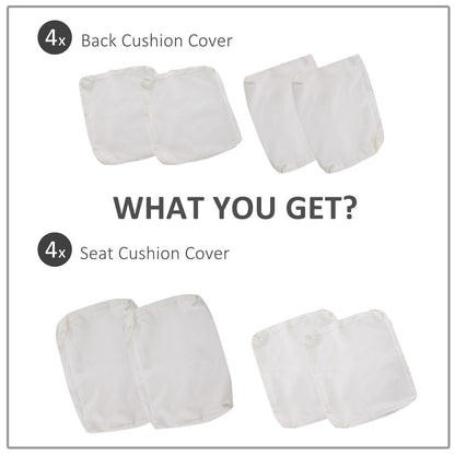 Replacement Cushion Cover Garden Rattan Patio Furniture Seat Cover Polyester Outdoor Cream White- No Cushion Included