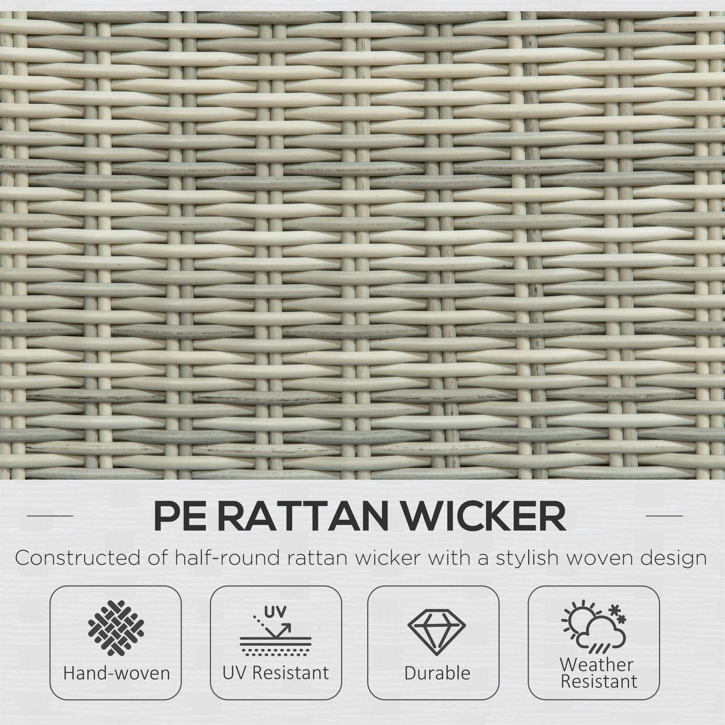 5-Pieces PE Rattan Sun Lounger Set