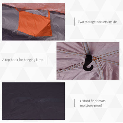 4 Man Hexagon Pop Up Tent Camping Shelter Festival Hiking Family Portable