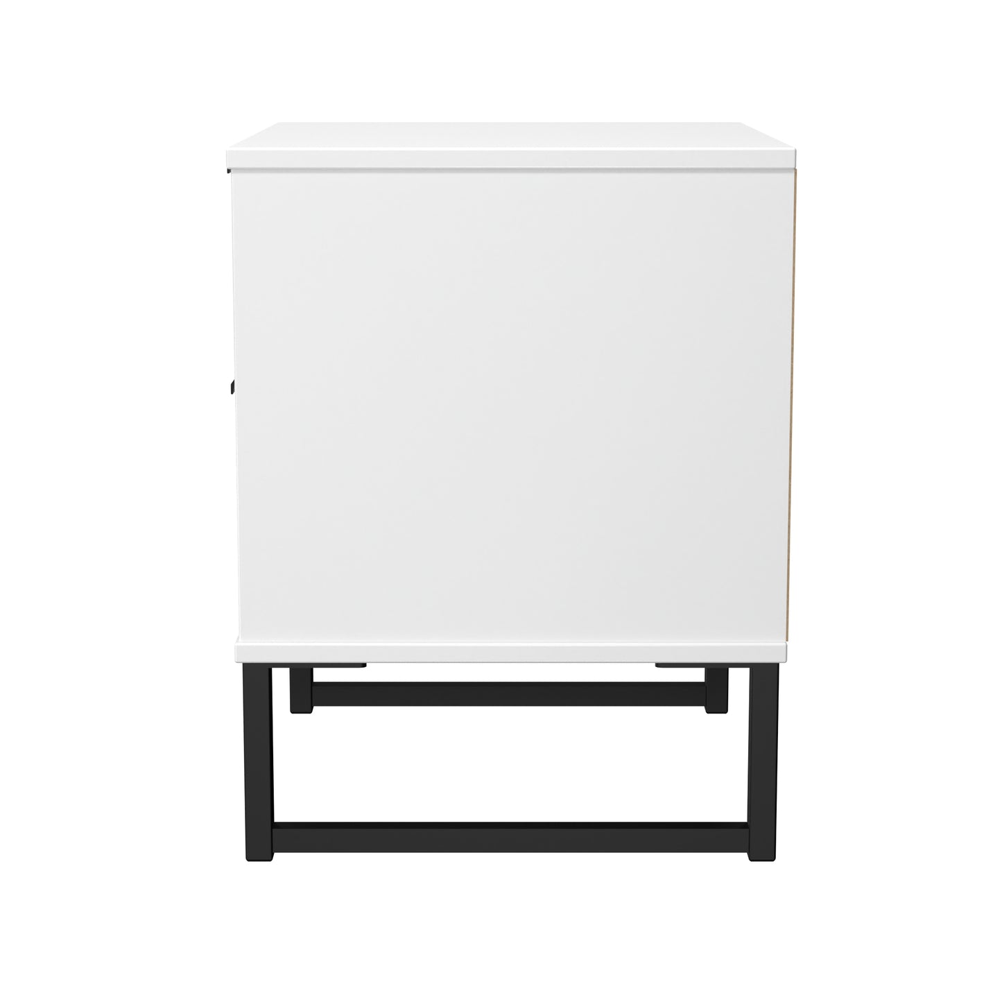 Fluted Bedside Table White 2 Drawers 60cm