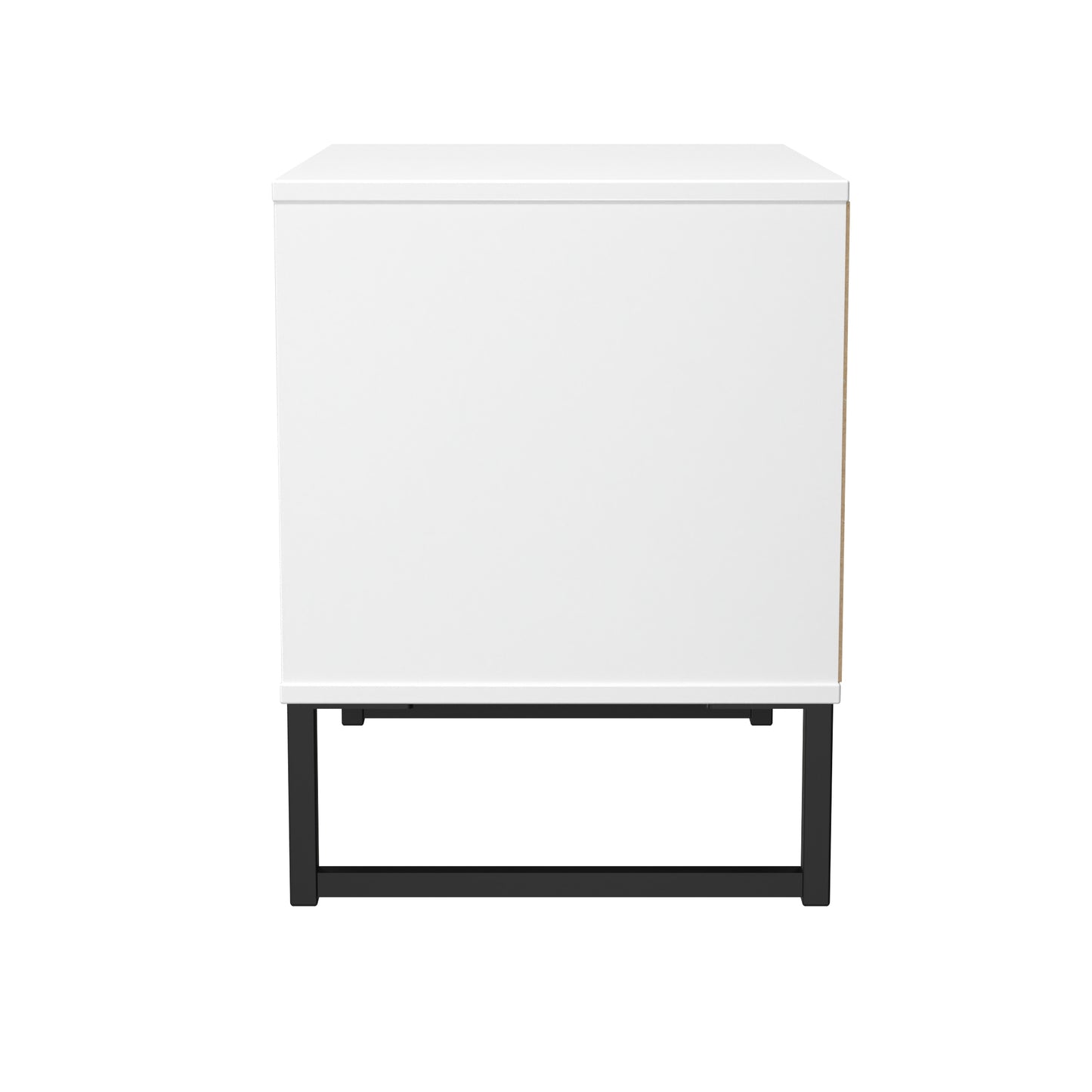 Fluted Side Table White 2 Drawers 60cm