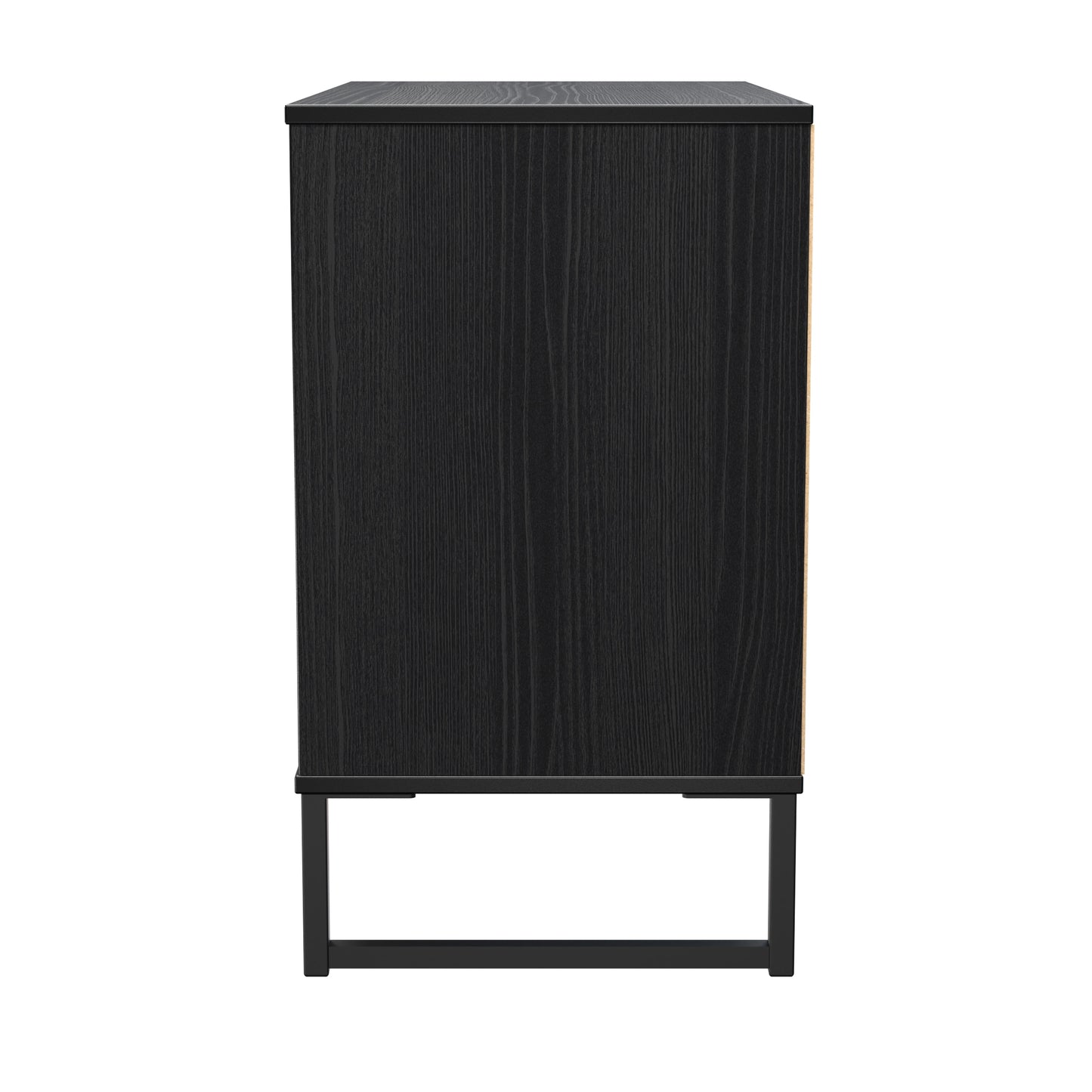 Fluted Chest of Drawers Black 3 Drawers 77cm