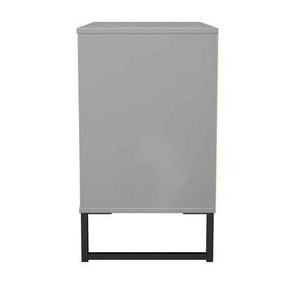 Fluted Chest of Drawers Grey 3 Drawers 77cm