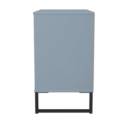 Fluted Chest of Drawers Light Blue 3 Drawers 77cm