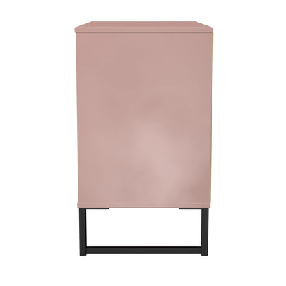 Fluted Chest of Drawers Pink 3 Drawers 77cm