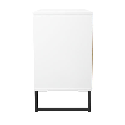 Fluted Chest of Drawers White 3 Drawers 77cm