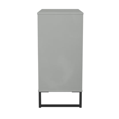 Fluted Chest of Drawers Grey 4 Drawers 93cm