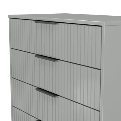 Fluted Chest of Drawers Grey 4 Drawers 93cm