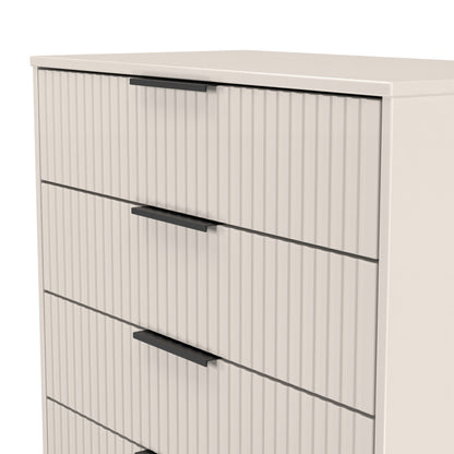 Fluted Chest of Drawers Off-White 4 Drawers 93cm