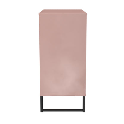 Fluted Chest of Drawers Pink 4 Drawers 93cm