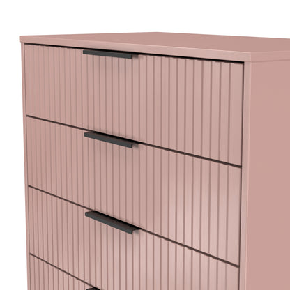 Fluted Chest of Drawers Pink 4 Drawers 93cm