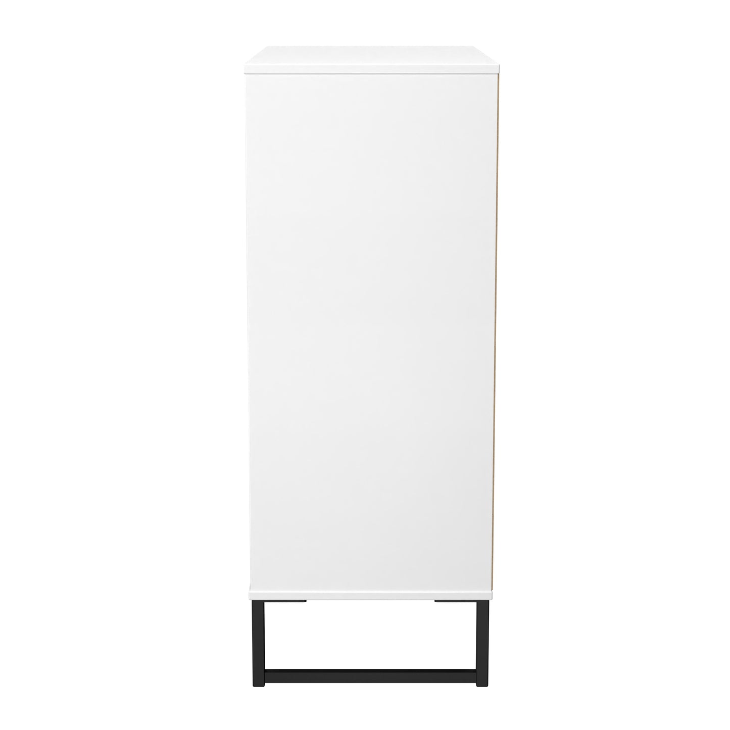 Fluted Tall Chest of Drawers White 5 Drawers 109cm