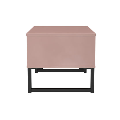 Fluted Side Table Pink 1 Drawer 58cm