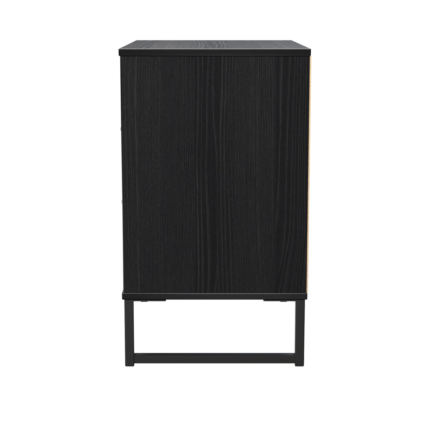 Fluted Chest of Drawers Black 3 Drawers 76cm