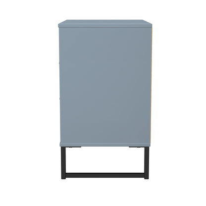 Fluted Chest of Drawers Light Blue 3 Drawers 76cm