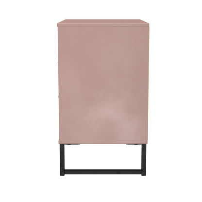 Fluted Chest of Drawers Pink 3 Drawers 76cm