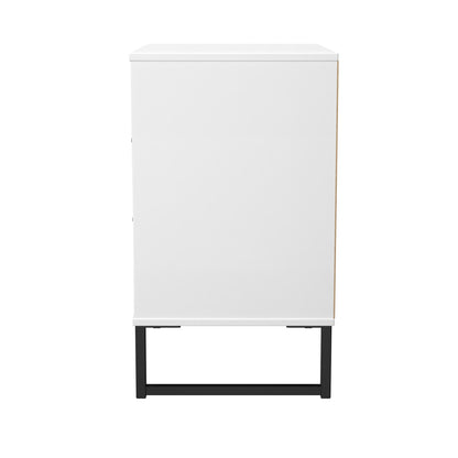 Fluted Chest of Drawers White 3 Drawers 76cm