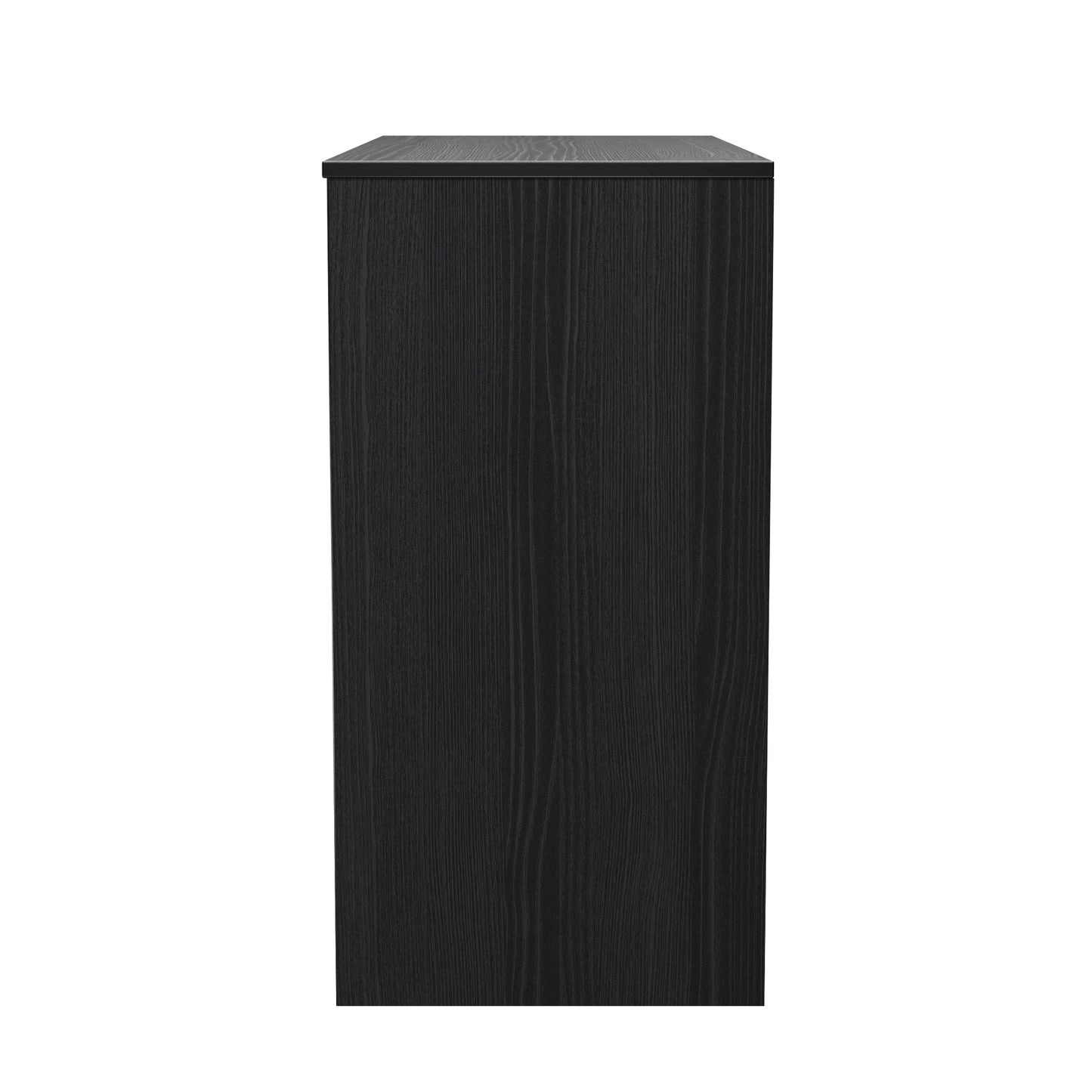 Fluted Desk Black 4 Drawers 97cm