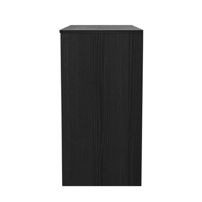 Fluted Desk Black 4 Drawers 97cm