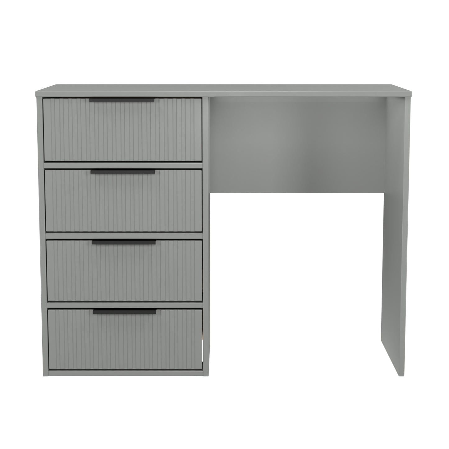 Fluted Desk Grey 4 Drawers 97cm
