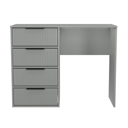 Fluted Desk Grey 4 Drawers 97cm