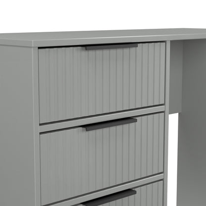 Fluted Desk Grey 4 Drawers 97cm