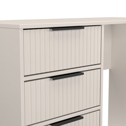 Fluted Desk Off-White 4 Drawers 97cm