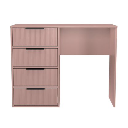 Fluted Desk Pink 4 Drawers 97cm