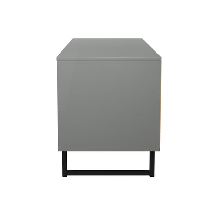 Fluted Large Chest of Drawers Grey 4 Drawers 115cm