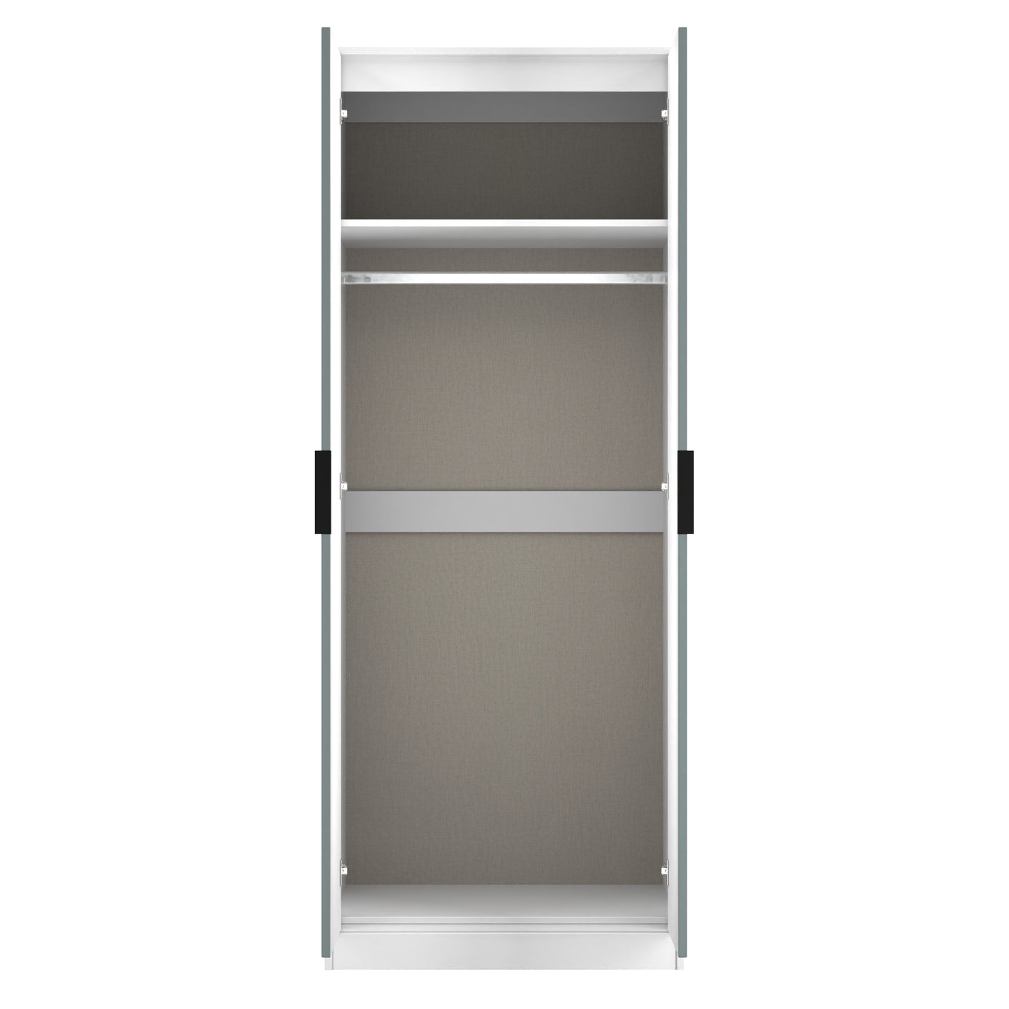 Fluted Tall Wardrobe Teal & White 1 Shelf 197cm