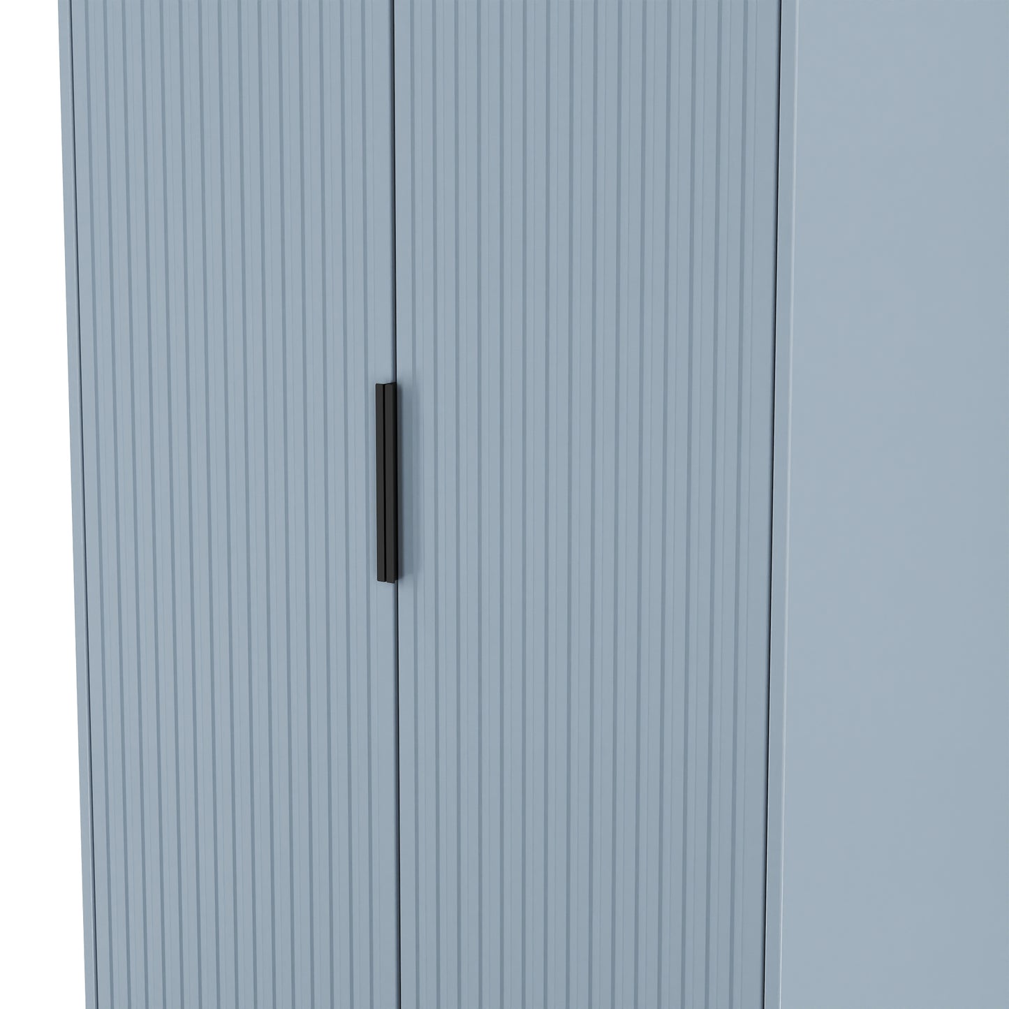 Fluted Tall Wardrobe Light Blue 1 Shelf 197cm