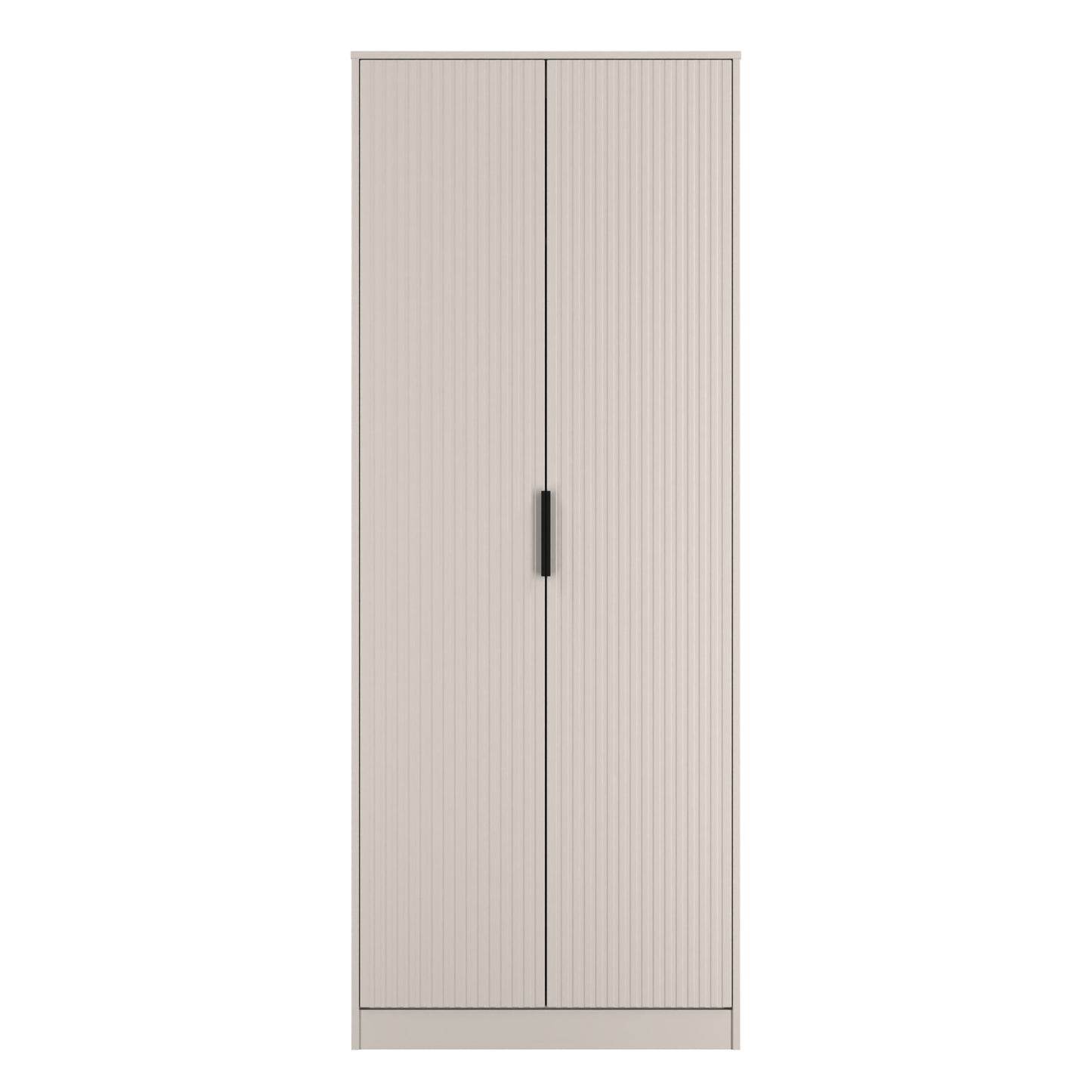 Fluted Tall Wardrobe Off-White 1 Shelf 197cm