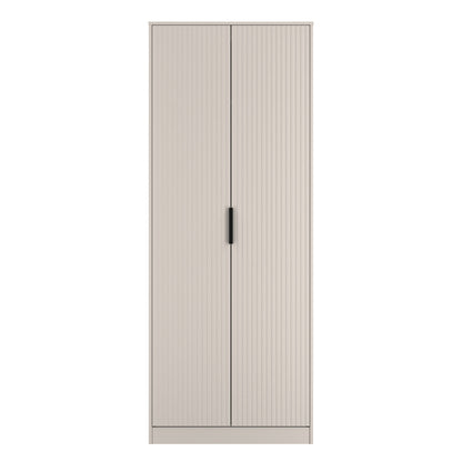 Fluted Tall Wardrobe Off-White 1 Shelf 197cm
